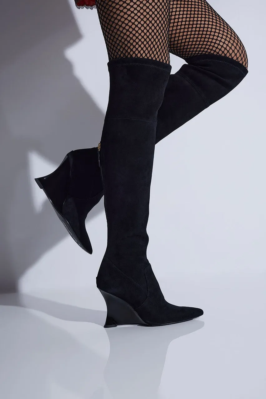 Natsu Stretch Suede Over the Knee Wedge Boot sold by Natori product image thumbnail 2