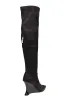 Natsu Satin Embroidered Dragon Stretch Over the Knee Boot sold by Natori