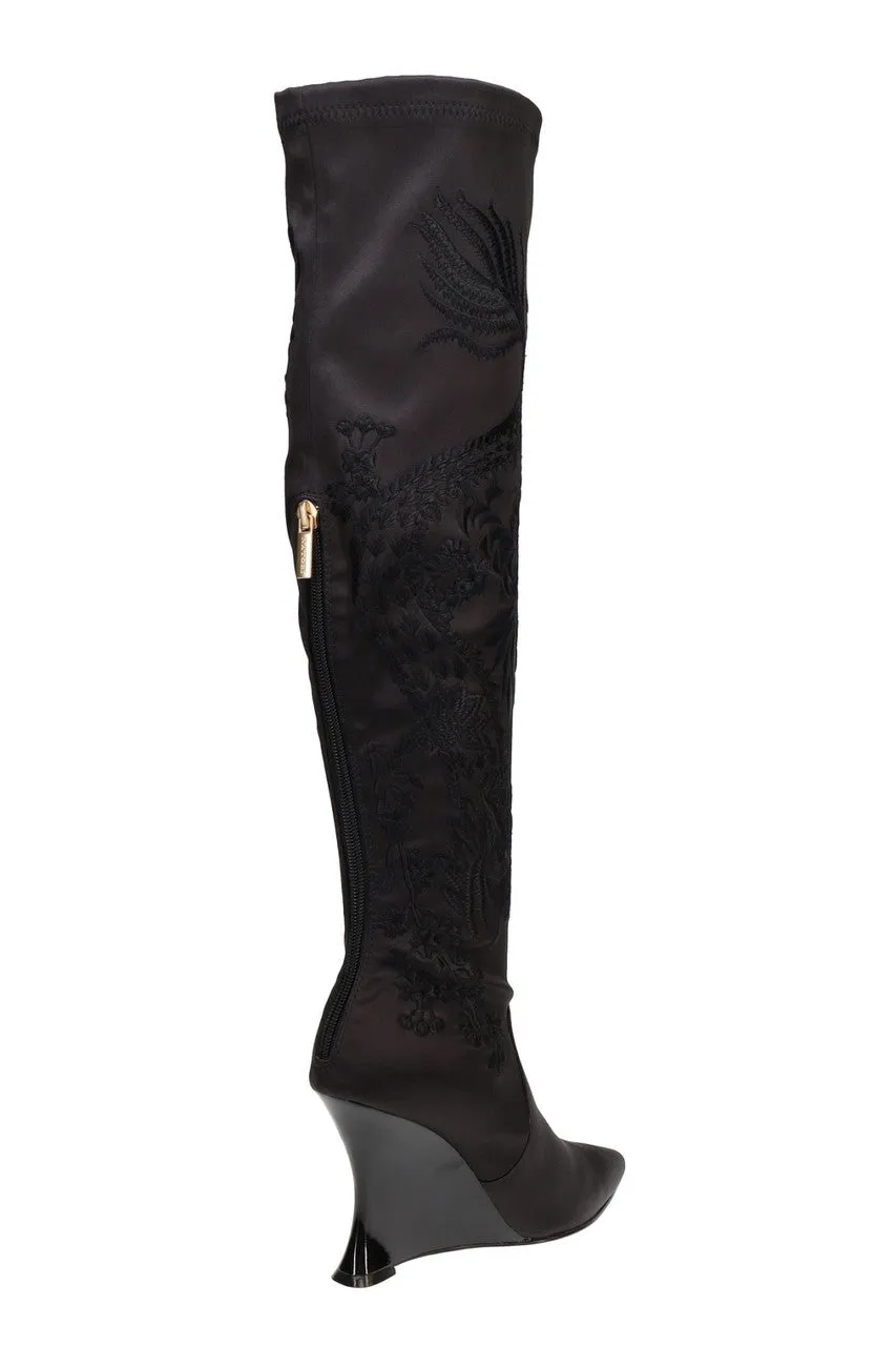 Natsu Satin Embroidered Dragon Stretch Over the Knee Boot sold by Natori product image thumbnail 2