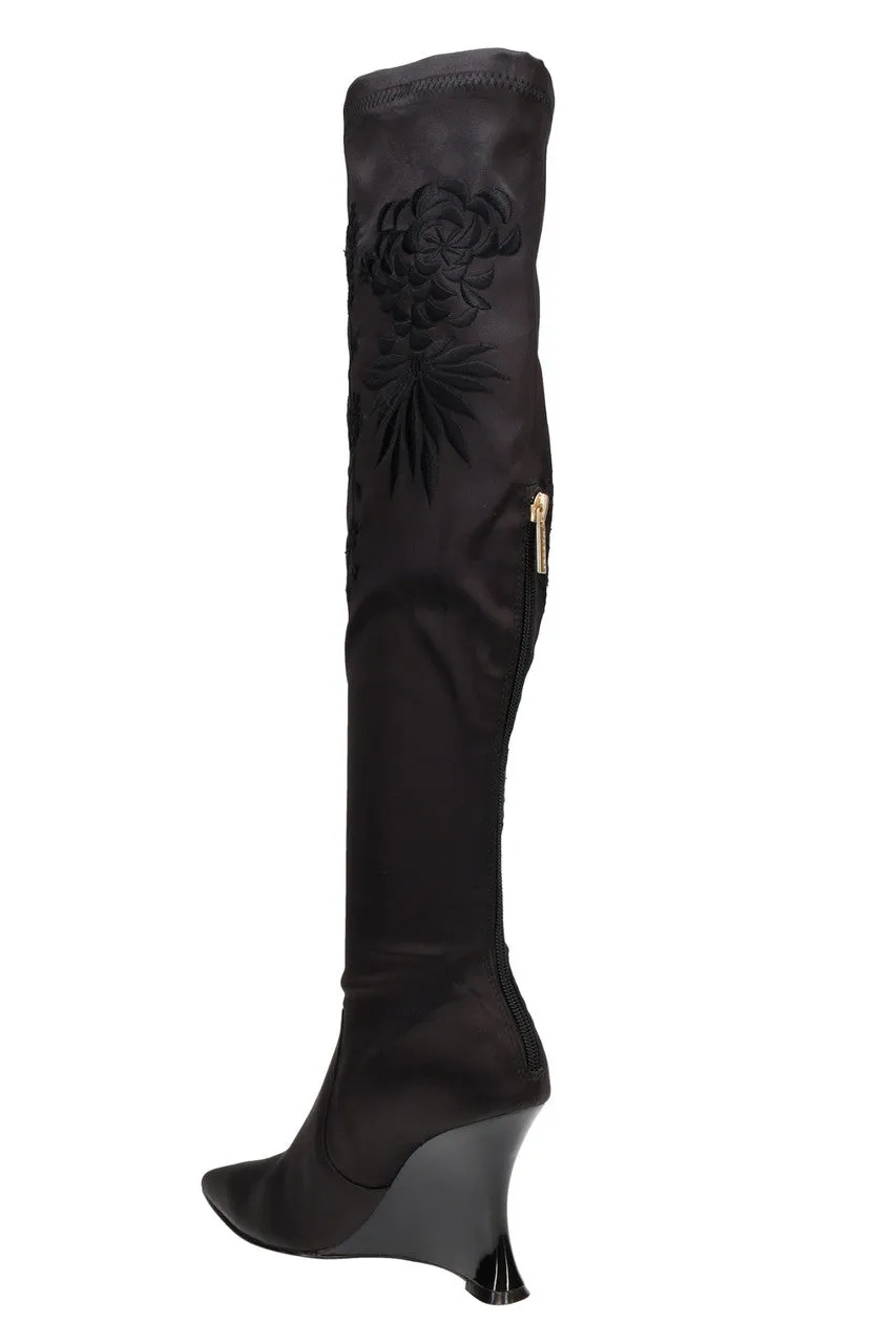 Natsu Satin Embroidered Dragon Stretch Over the Knee Boot sold by Natori product image thumbnail 5