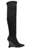 Natsu Satin Embroidered Dragon Stretch Over the Knee Boot sold by Natori