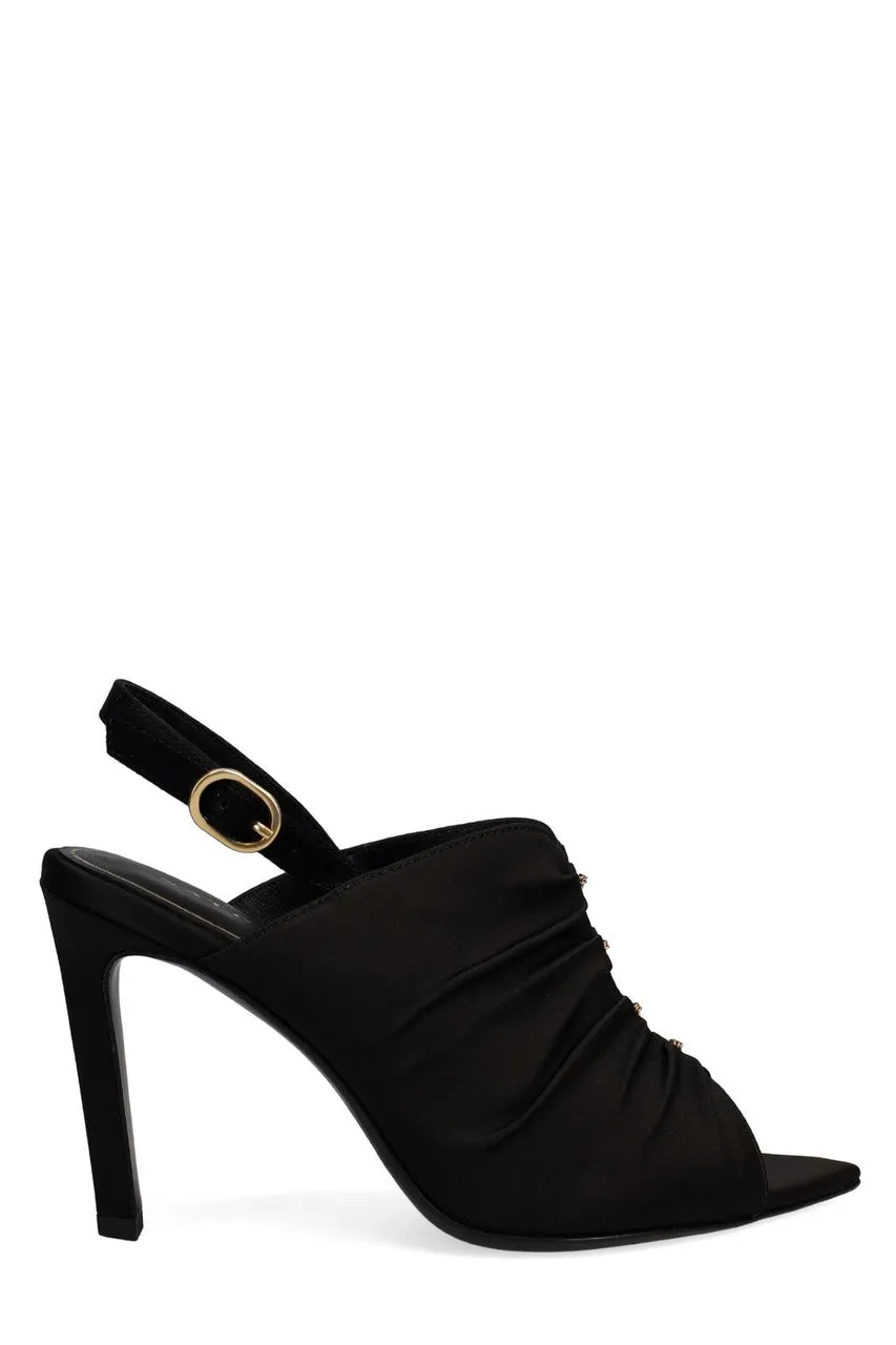 Reen Satin Open Toe Sling - Black sold by Natori product image thumbnail 4
