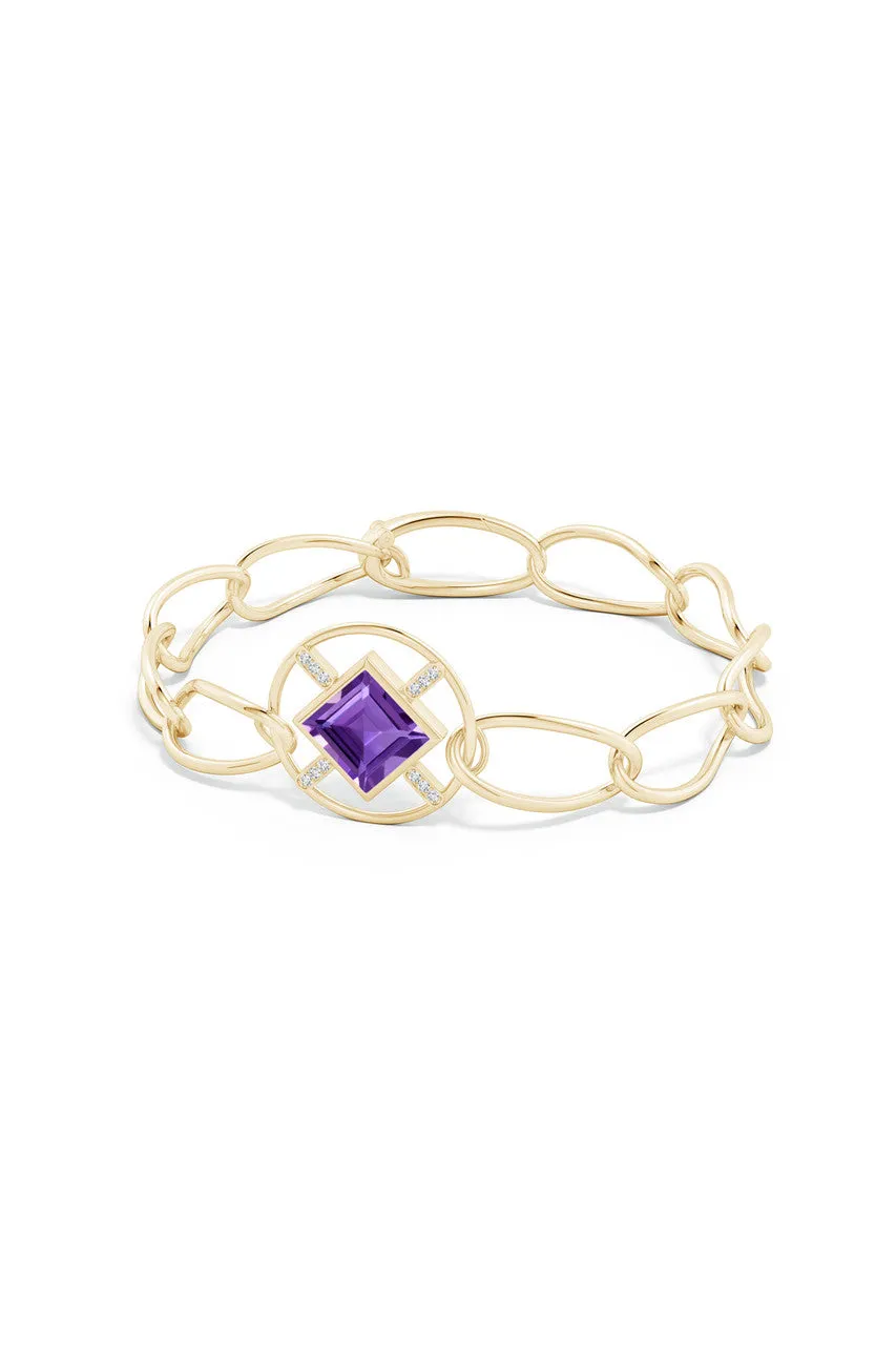Infinity Concentric Circle 14K Gold and Amethyst Bracelet sold by Natori product image thumbnail 2