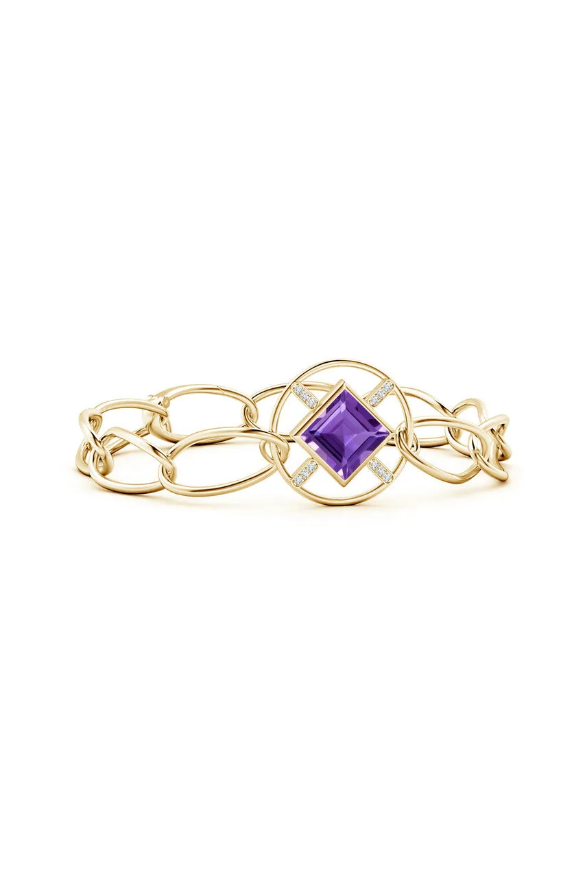 Infinity Concentric Circle 14K Gold and Amethyst Bracelet sold by Natori product image thumbnail 3