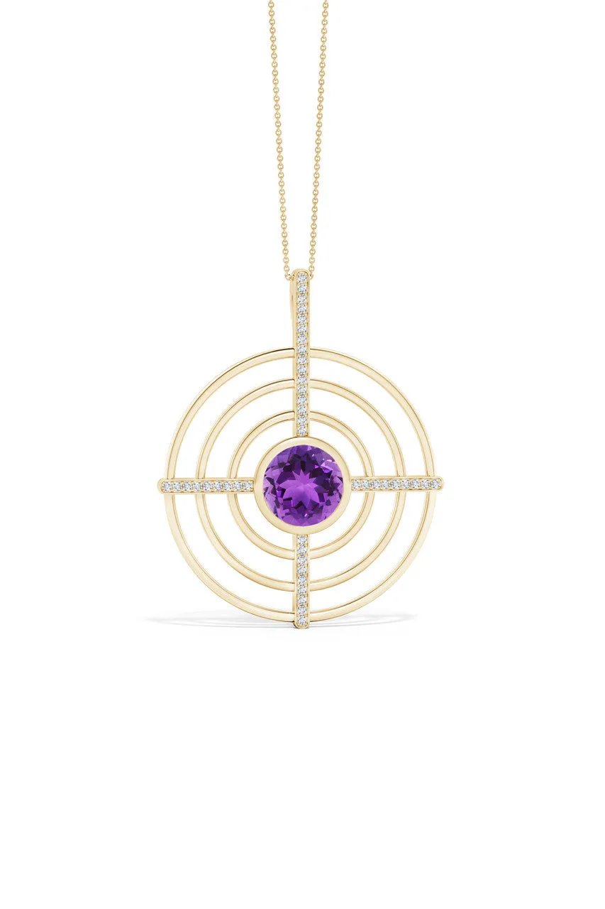 Infinity Concentric Circle 14K Gold and Amethyst Pendant Necklace sold by Natori product image thumbnail 3