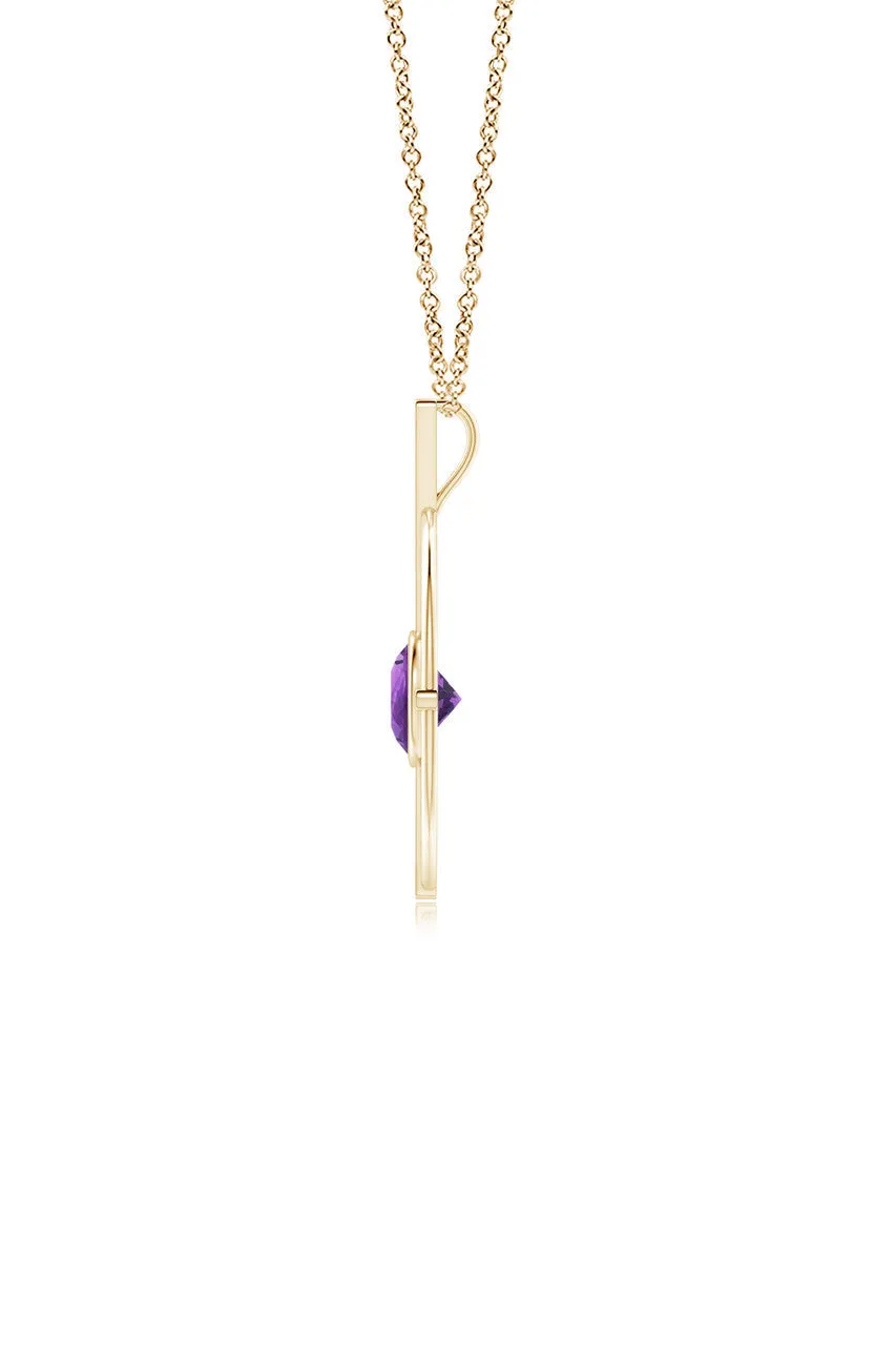 Infinity Concentric Circle 14K Gold and Amethyst Pendant Necklace sold by Natori product image thumbnail 2