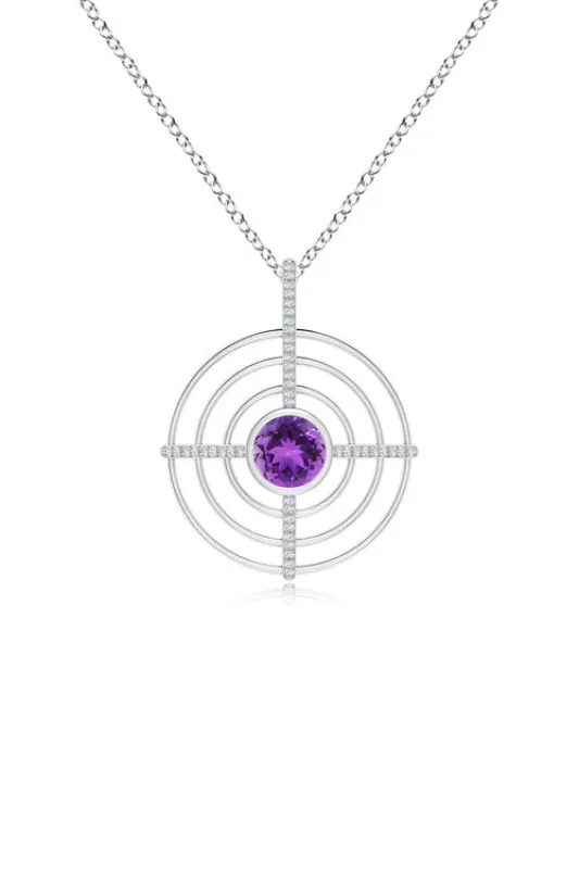 Infinity Concentric Circle 14K Gold and Amethyst Pendant Necklace sold by Natori