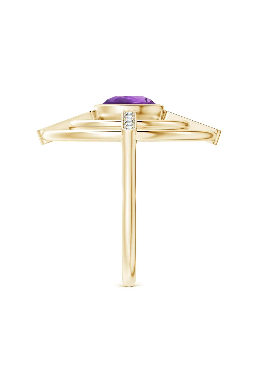 Infinity Concentric Circle 14K Gold and Amethyst Ring sold by Natori product image thumbnail 2