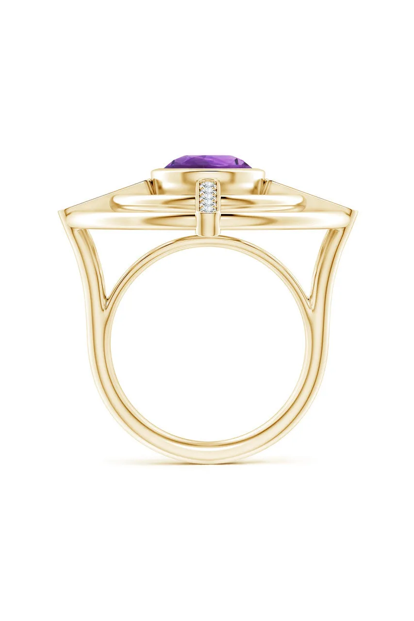 Infinity Concentric Circle 14K Gold and Amethyst Ring sold by Natori product image thumbnail 3