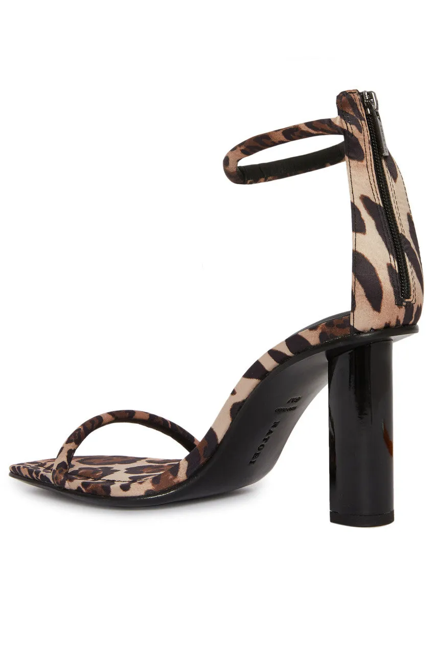 Glow Luxe Leopard Satin Block Heel Sandal - chestnut sold by Natori product image thumbnail 4