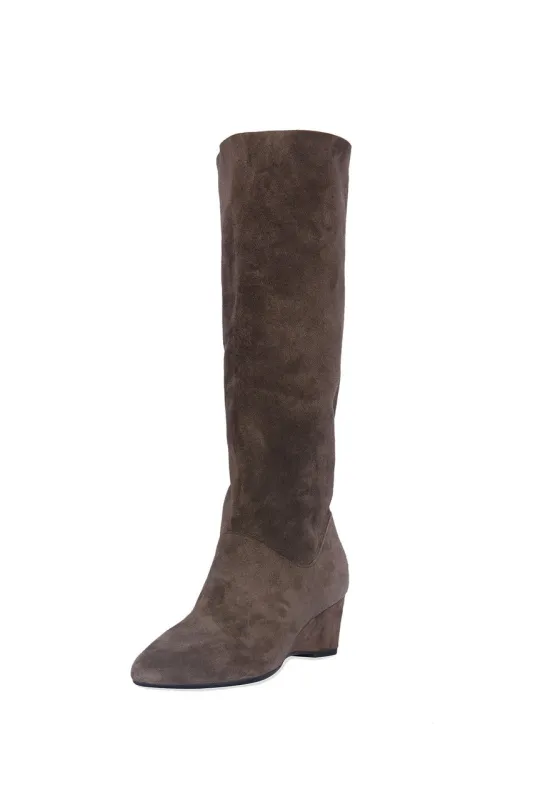 Thrill Suede Contour Wedge Tall Slouch Boot sold by Natori