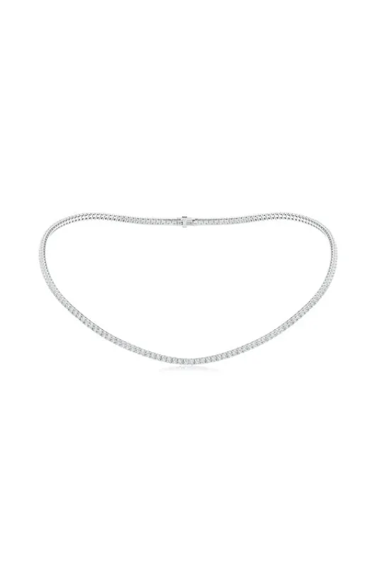 Shangri-La 14K Gold and Diamond Prong Set Tennis Necklace made by Natori