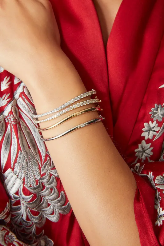 Shangri-La Brushstroke 14K Gold and Diamond Full Bracelet sold by Natori