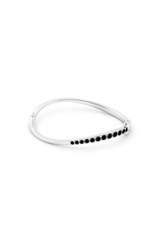 Shangri-La Brushstroke 14K Gold and Black Diamond Half Bracelet sold by Natori