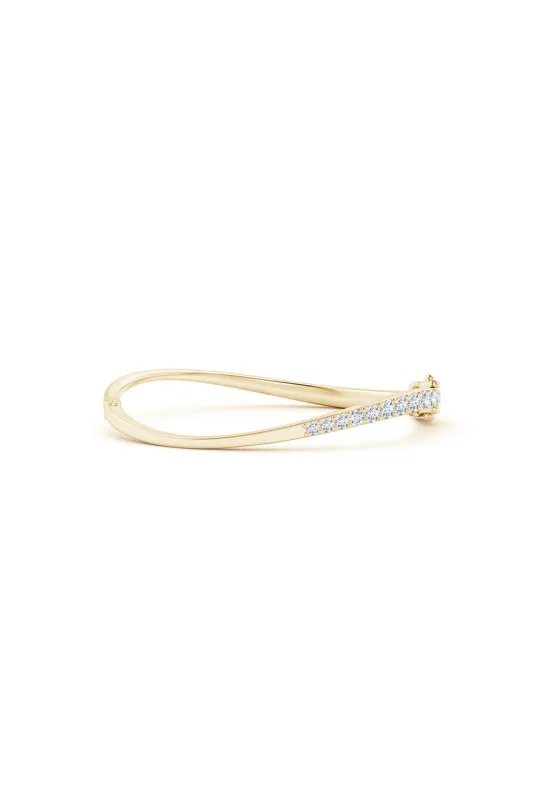 Shangri-La Brushstroke 14K Gold and Diamond Half Bracelet sold by Natori