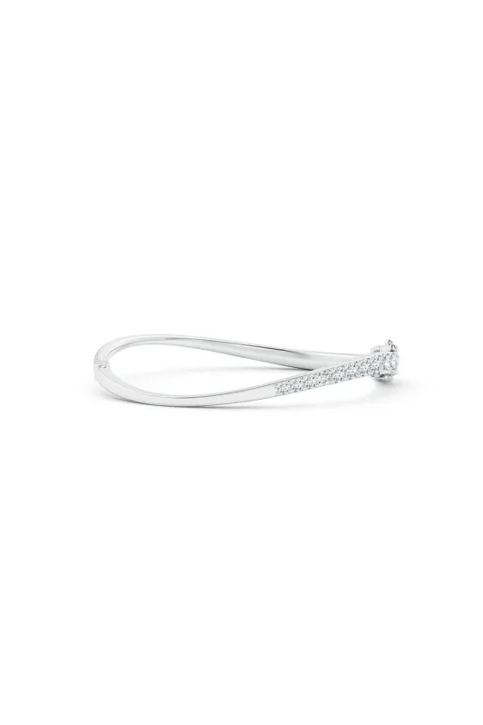 Shangri-La Brushstroke 14K Gold and Diamond Half Bracelet sold by Natori