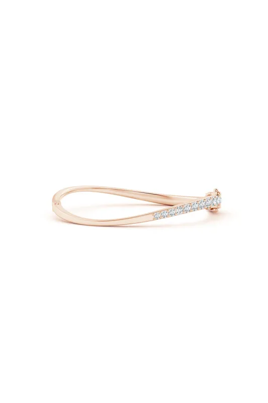 Shangri-La Brushstroke 14K Gold and Diamond Half Bracelet sold by Natori