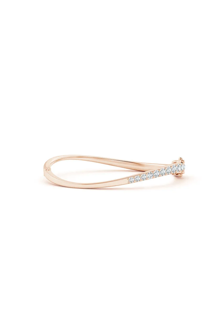 Shangri-La Brushstroke 14K Gold and Diamond Half Bracelet sold by Natori
