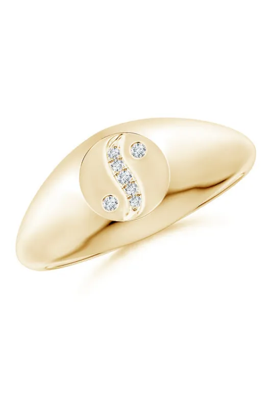 Shangri-La Yin-Yang 14K Gold and Diamond Signet Ring sold by Natori