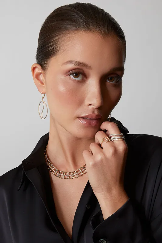 Shangri-La Yin-Yang 14K Gold  and Diamond Bypass Ring sold by Natori