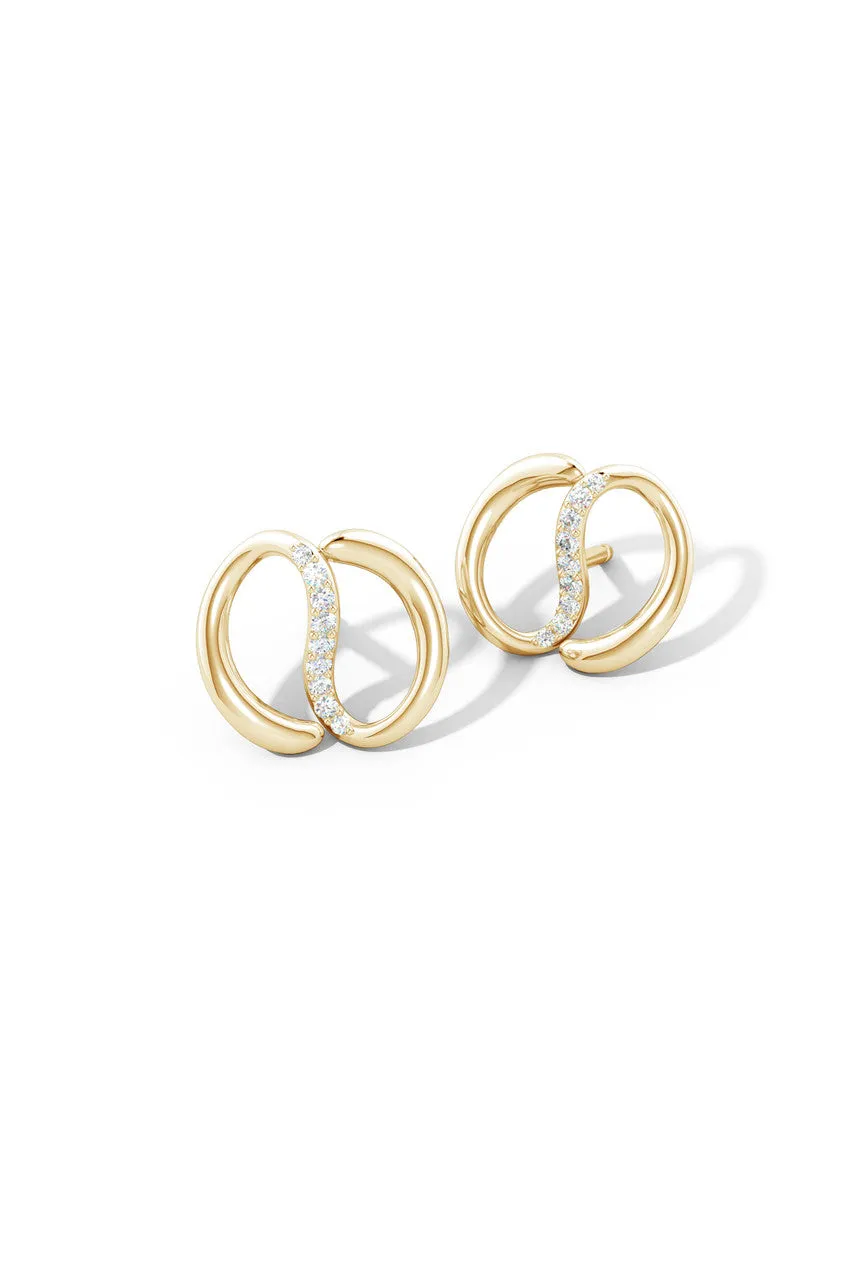 Shangri-La Yin-Yang 14K Gold Diamond Stud Earrings sold by Natori product image thumbnail 3
