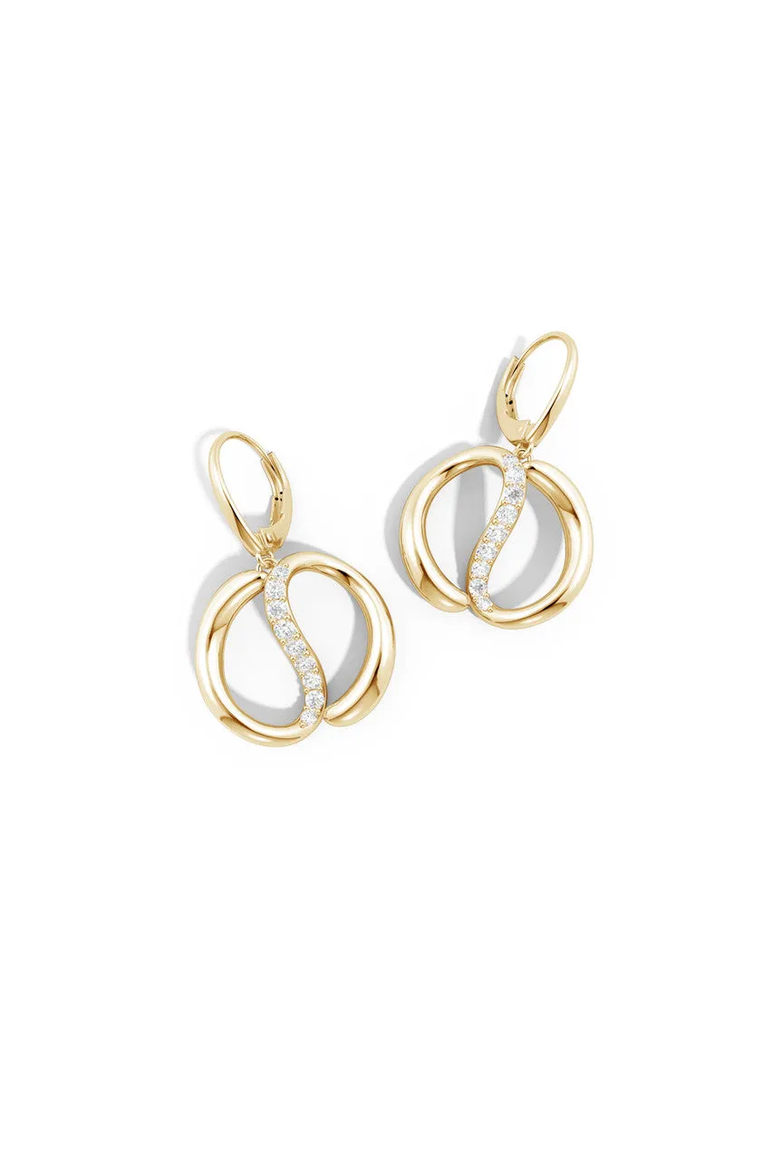 Shangri-La Yin-Yang 14K Gold and Diamond Dangle Earrings sold by Natori product image thumbnail 3
