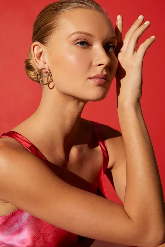 Shangri-La Yin-Yang 14K Gold and Diamond Large Button Stud Earrings sold by Natori