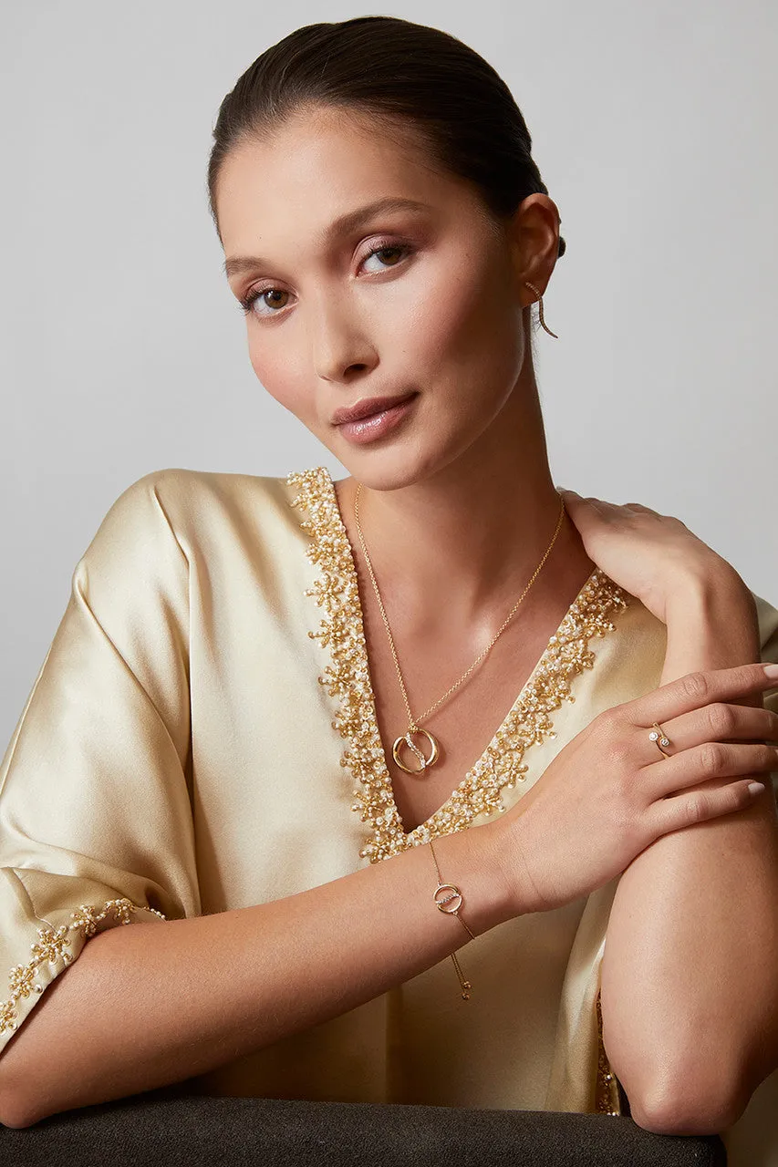 Shangri-La Yin-Yang 14K Gold and Diamond Bolo Bracelet sold by Natori