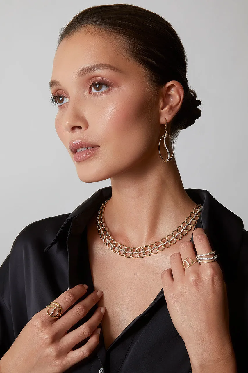 Shangri-La Yin-Yang 14K Gold and Diamond Chain Link Necklace sold by Natori