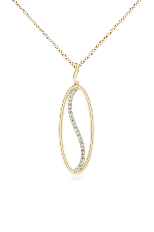 Shangri-La Elliptical Yin-Yang 14K Gold and Diamond Pendant Necklace sold by Natori