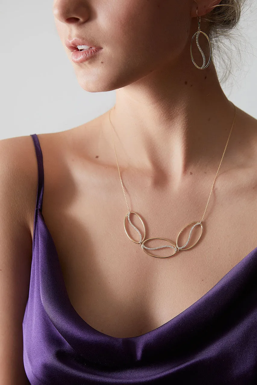 Shangri-La Elliptical Yin-Yang 14K Gold and Diamond Trio Necklace sold by Natori product image thumbnail 5