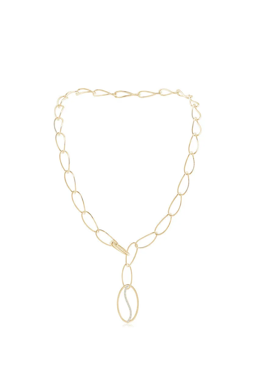 Shangri-La Elliptical Yin-Yang 14K Gold and Diamond Y Necklace sold by Natori product image thumbnail 4