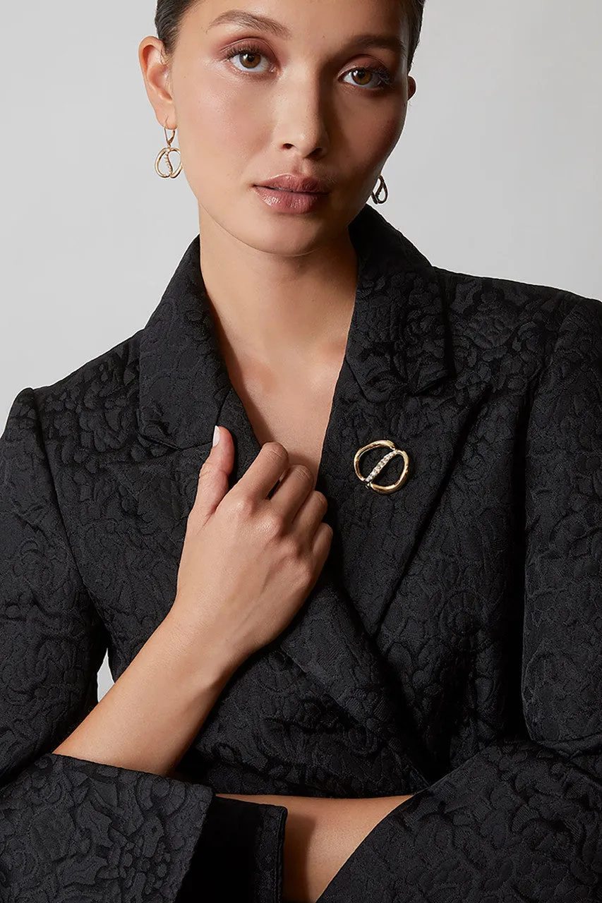 Shangri-La Yin-Yang 14K Gold and Diamond Brooch sold by Natori product image thumbnail 5