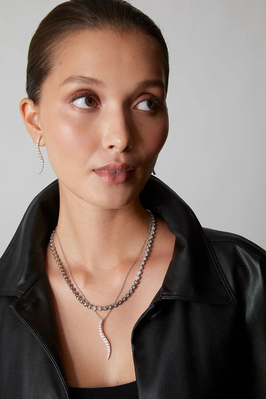 Shangri-La Brushstroke 14k Gold and Diamond Medium Pendant Necklace sold by Natori product image thumbnail 5