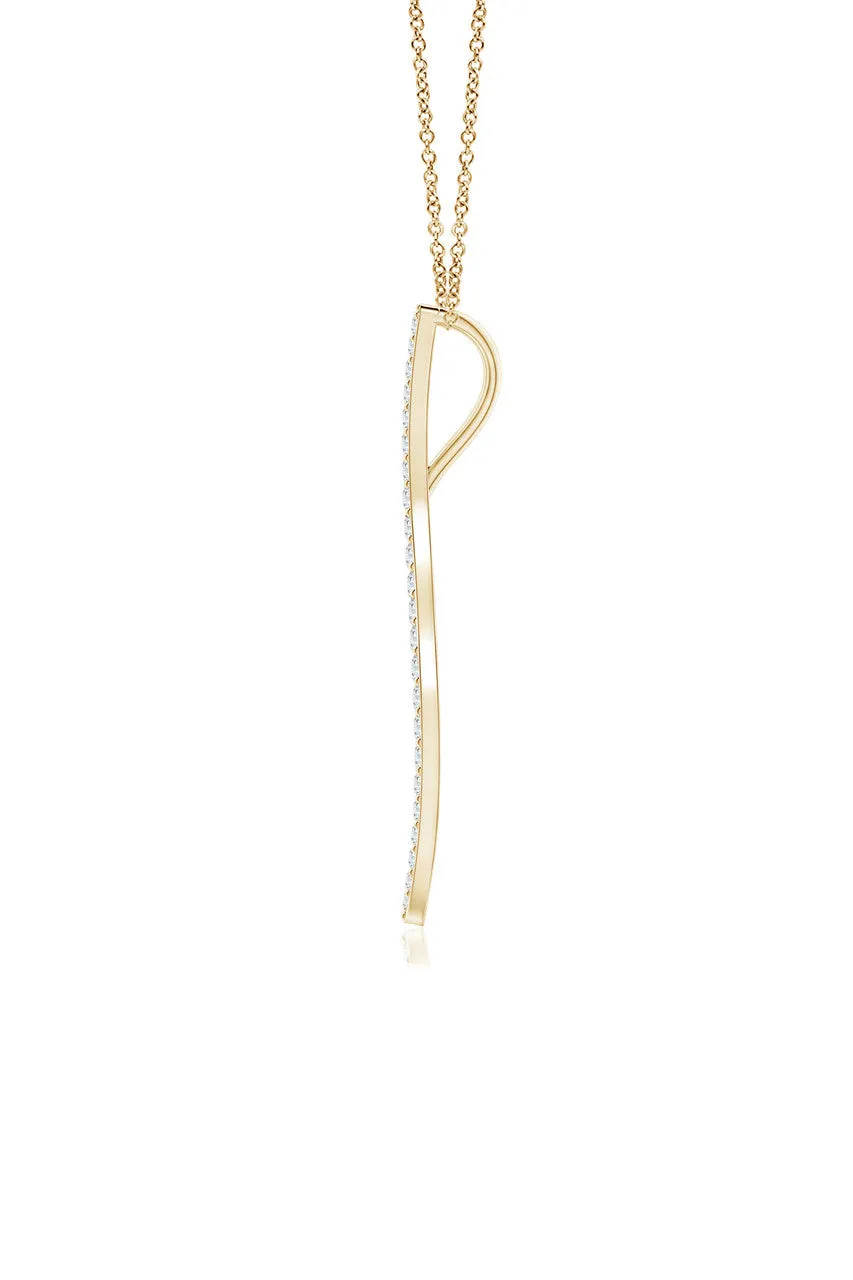 Shangri-La Brushstroke 14k Gold and Diamond Medium Pendant Necklace sold by Natori product image thumbnail 3