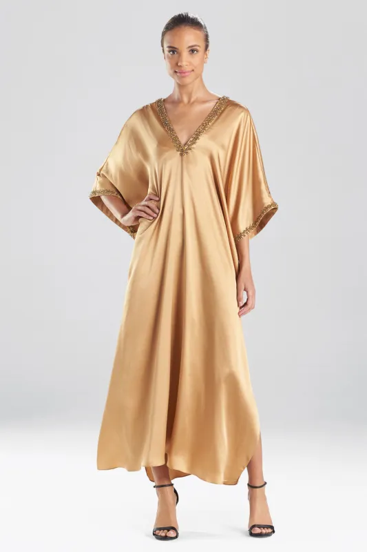 Key Essentials Embellished Cocoon Silk Caftan sold by Natori