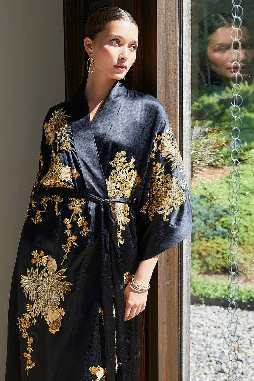Couture Floral Embroidery Silk Robe sold by Natori product image thumbnail 4