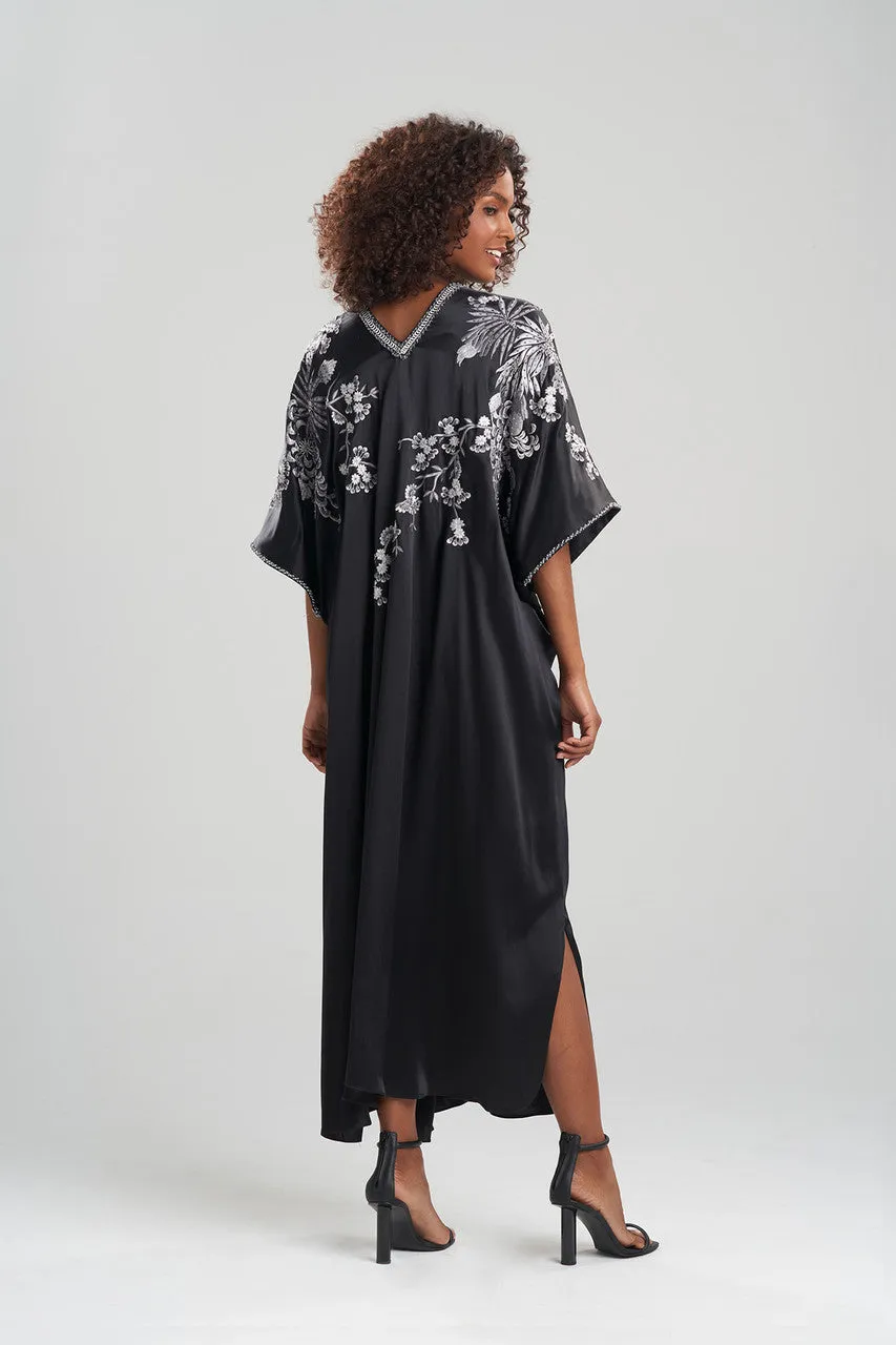Couture Black Silk Embroidered Caftan sold by Natori product image thumbnail 2