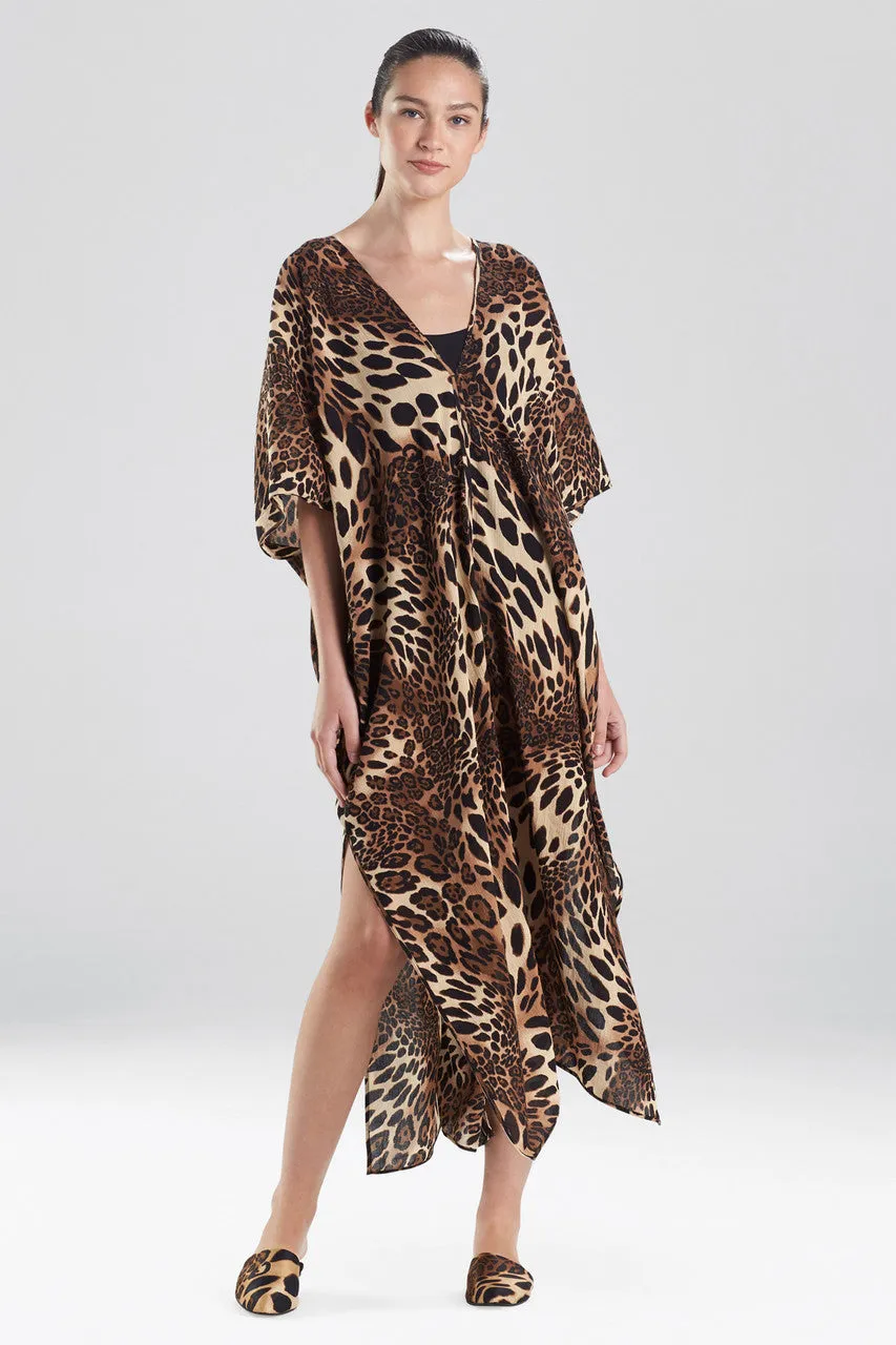 Luxe Leopard Cotton Gauze Caftan Cover-Up sold by Natori