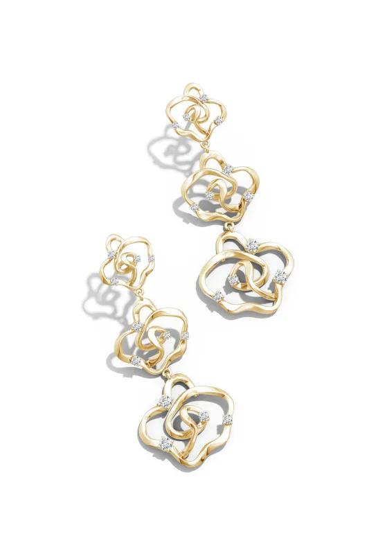 Sakura 14k Tapered Diamond Dangle Earrings sold by Natori