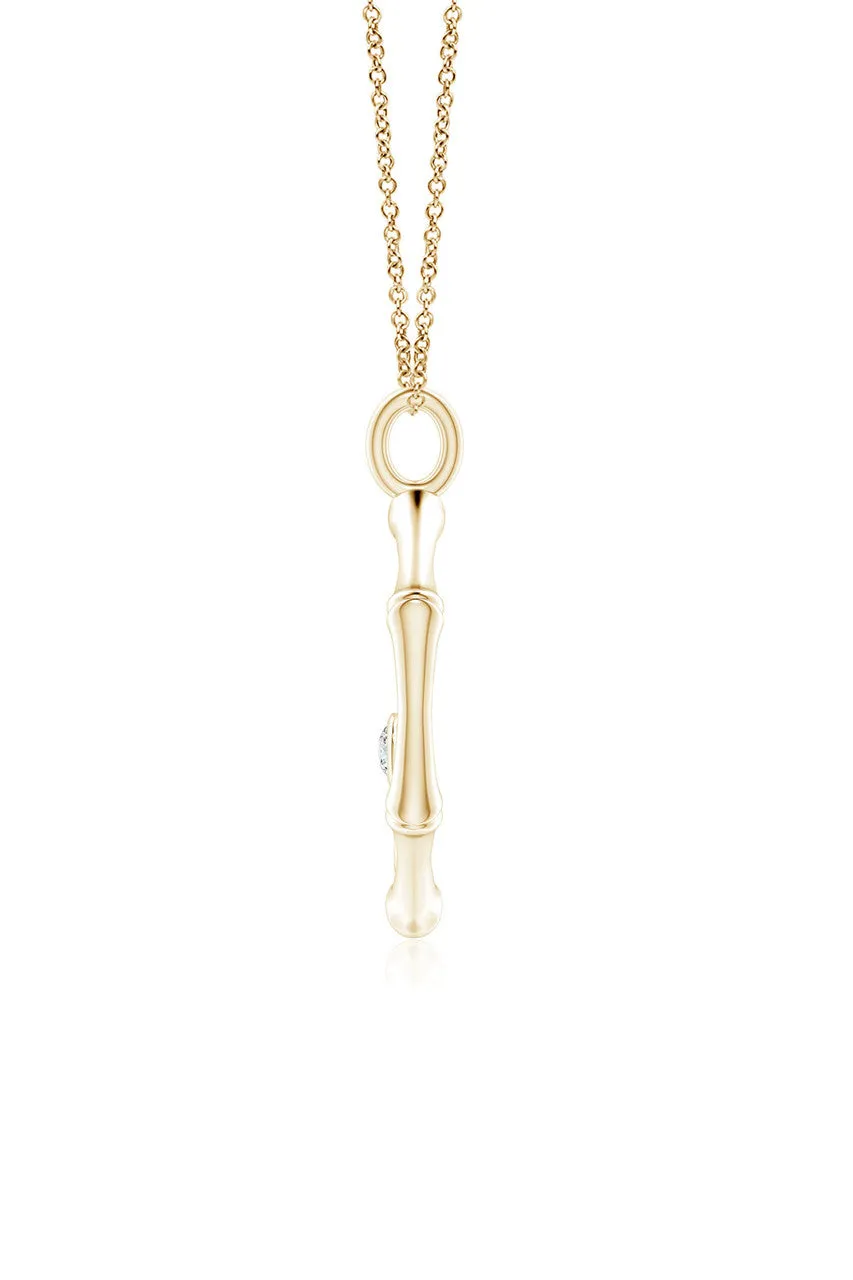 Indochine Spirit 14k Bamboo Frame Hamsa Diamond Pendant Necklace sold by Natori product image thumbnail 4