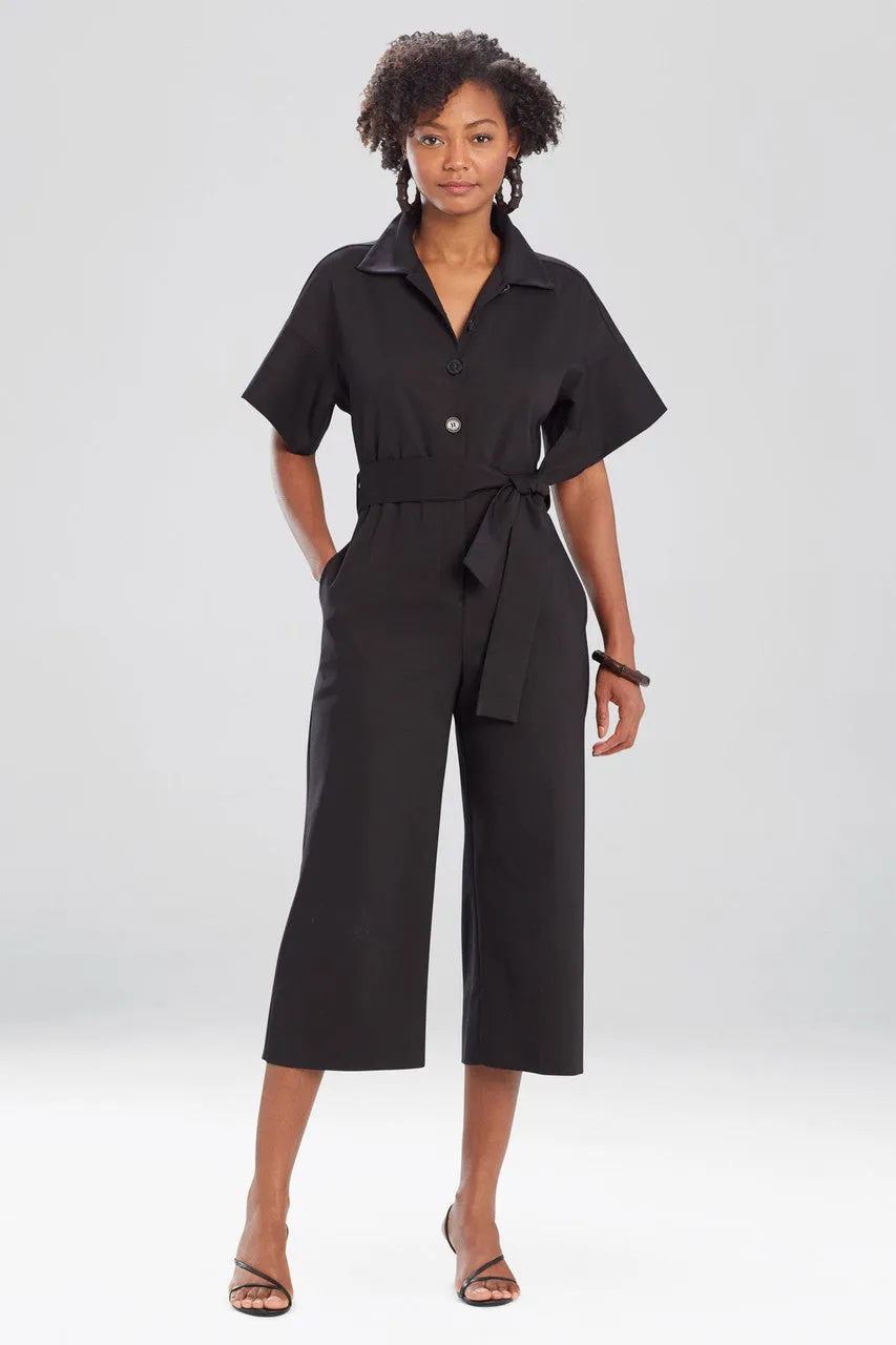 Stretch Cotton Blend Crop Jumpsuit sold by Natori