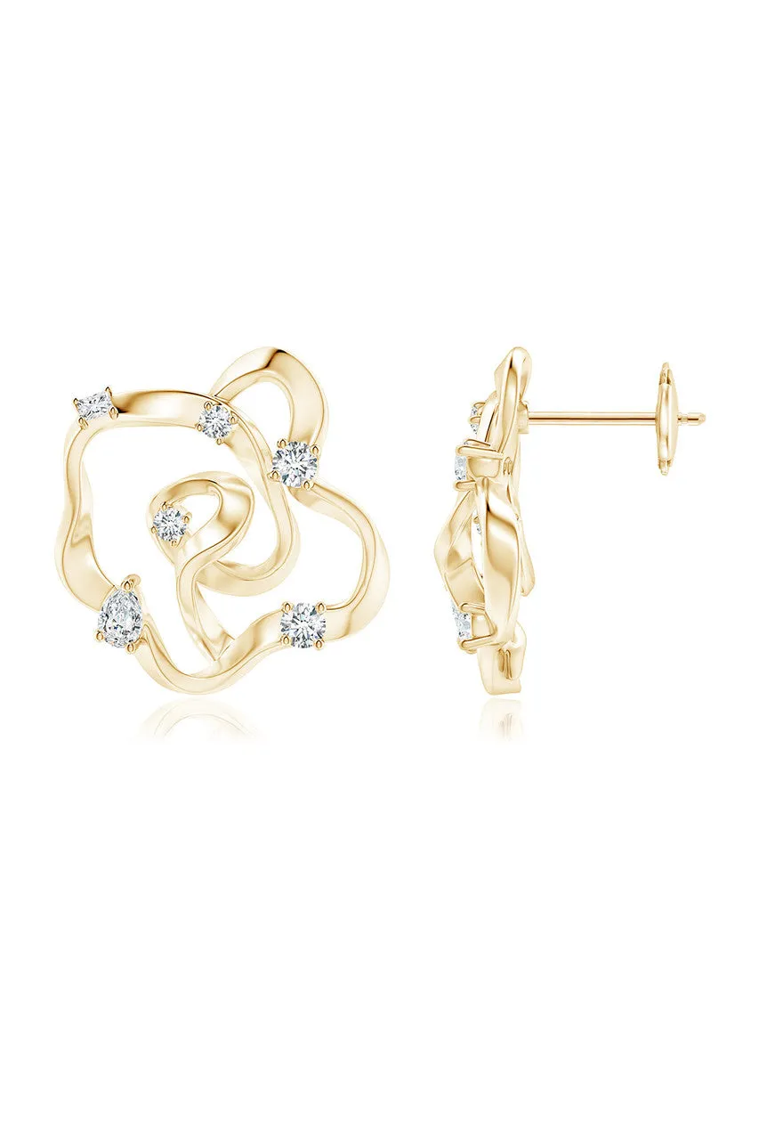 Sakura 14k Scattered Diamond Stud Earrings sold by Natori product image thumbnail 3