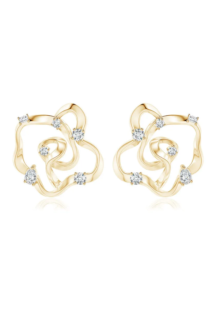 Sakura 14k Scattered Diamond Stud Earrings sold by Natori product image thumbnail 4