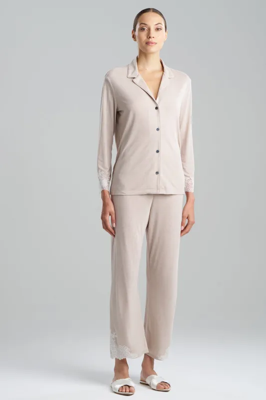 Luxe Shangri-La TENCEL™ Long Sleeve Notch PJ sold by Natori