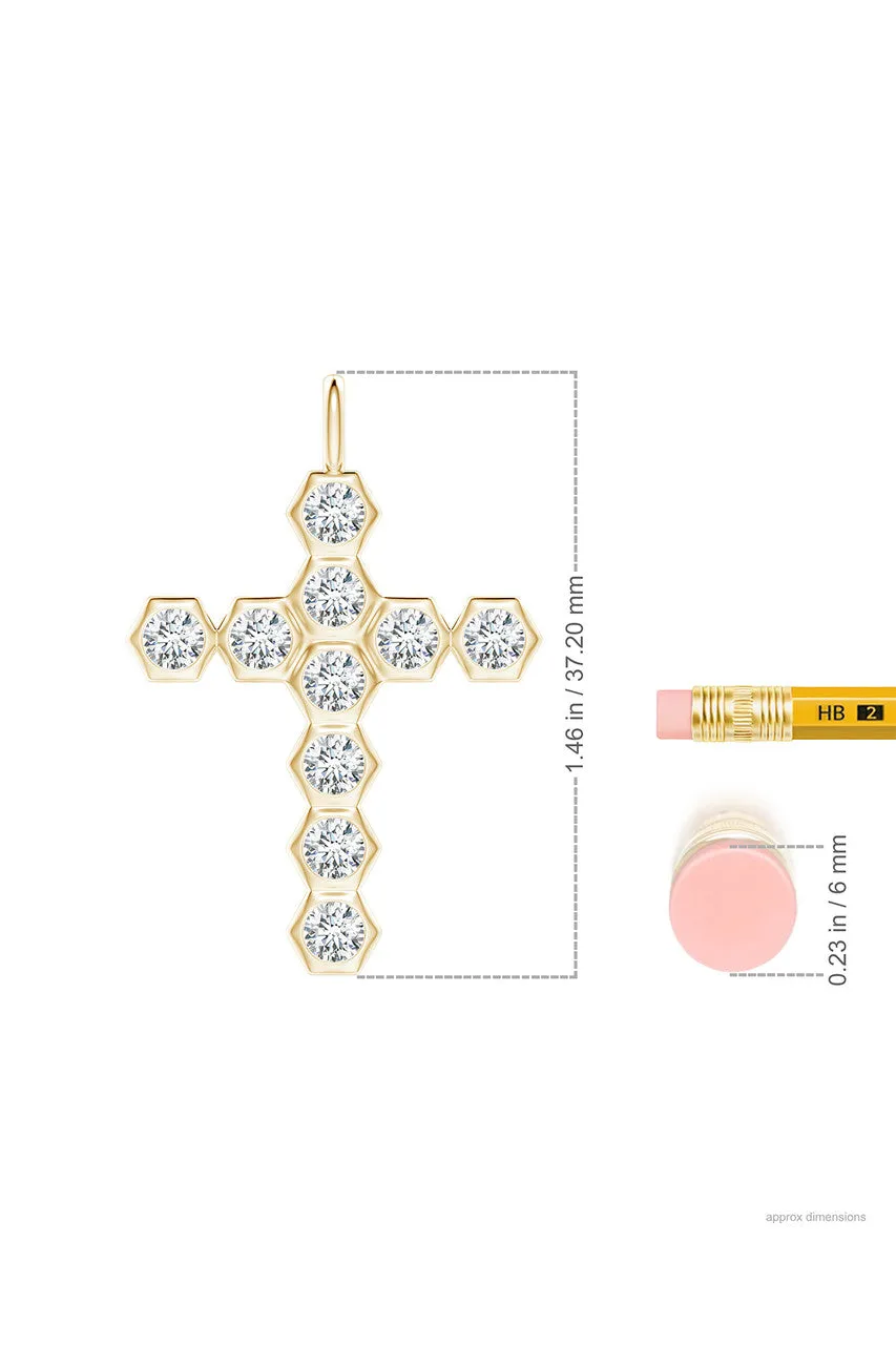 Indochine 14k Hexagon Diamond Cross Pendant Necklace sold by Natori product image thumbnail 5