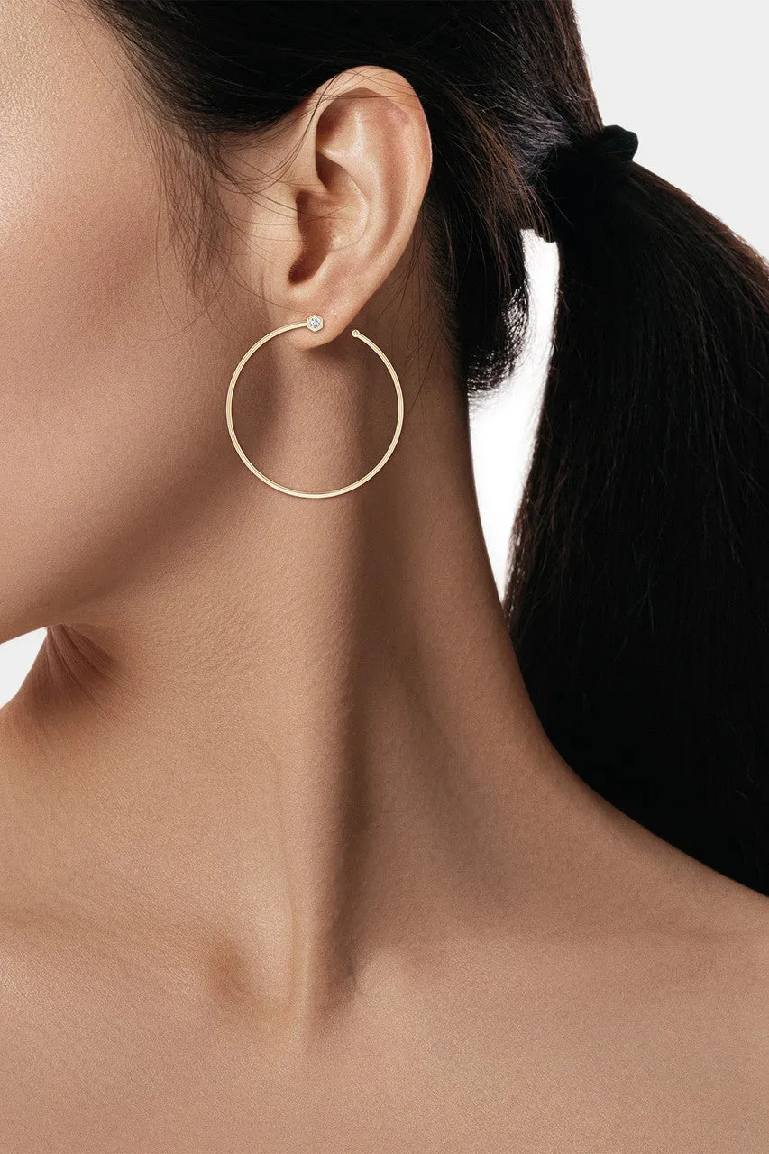Indochine 14k Giant Diamond Side-Facing Open Hoop Earrings sold by Natori product image thumbnail 3
