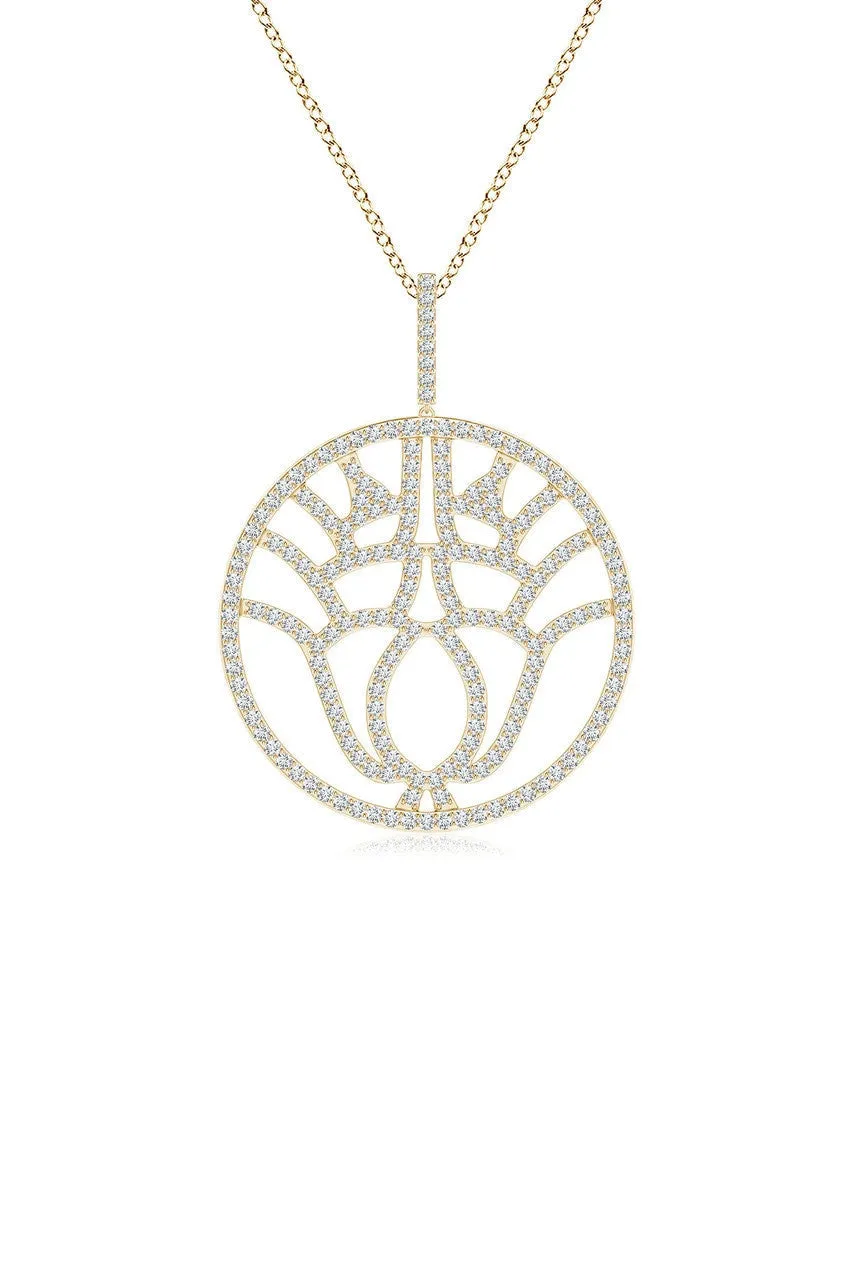 Kamon 14k Open Diamond Pendant Necklace sold by Natori product image thumbnail 4