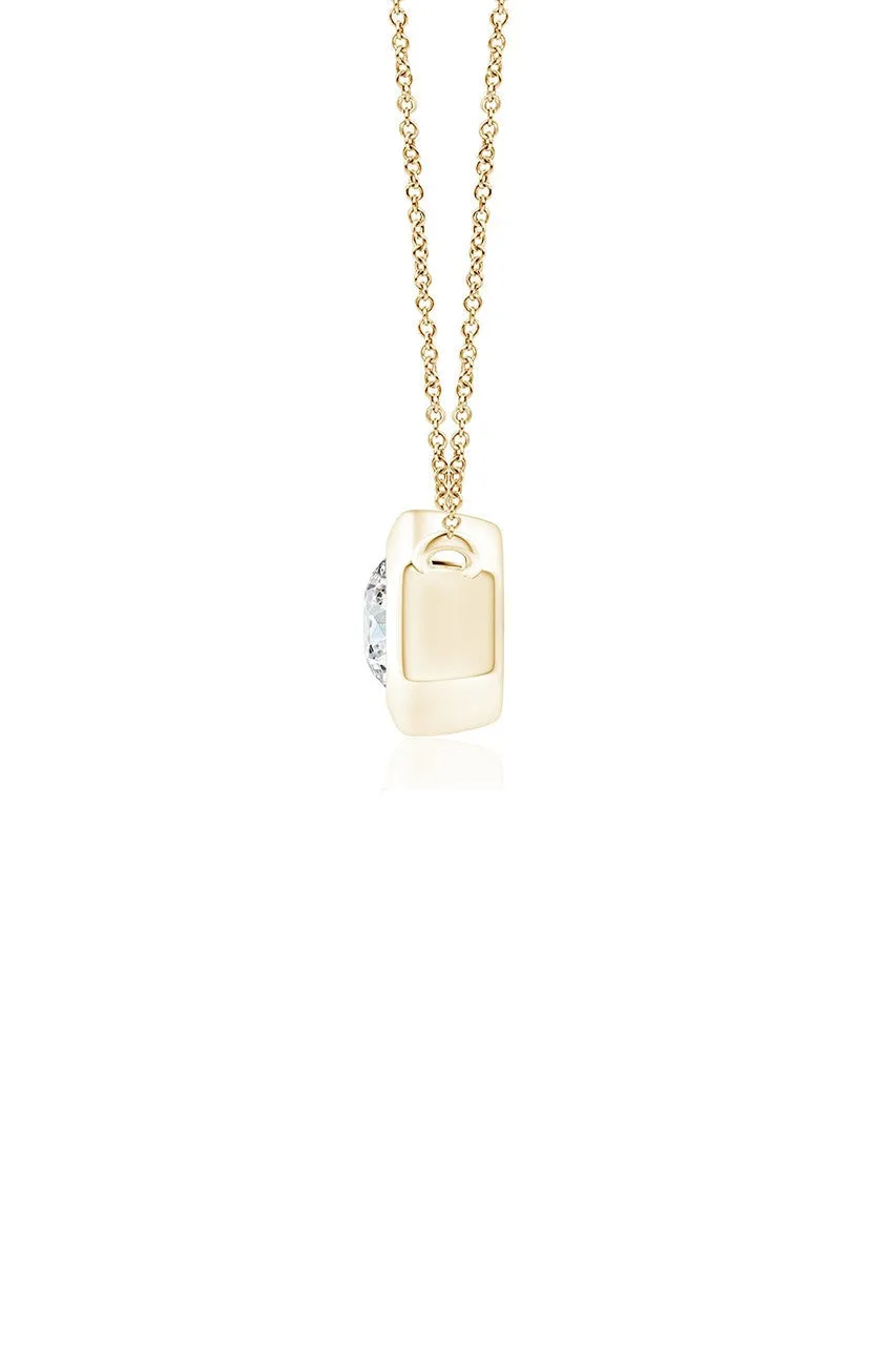Indochine 14k Hexagon Frame Diamond Solitaire Necklace sold by Natori product image thumbnail 3