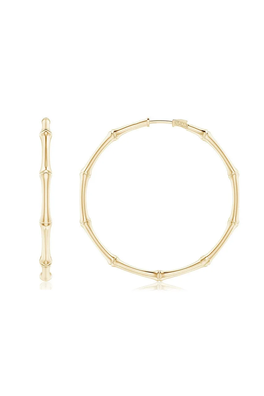 Indochine 14k Medium Bamboo Full Circle Hoop Earrings sold by Natori product image thumbnail 3